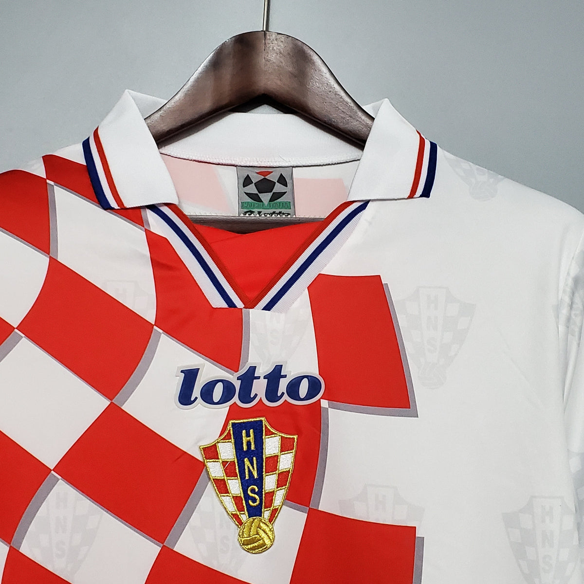 Croatia 1998 Home Retro Soccer Jersey – Lotto HNS Checkerboard World Cup Third Place Kit
