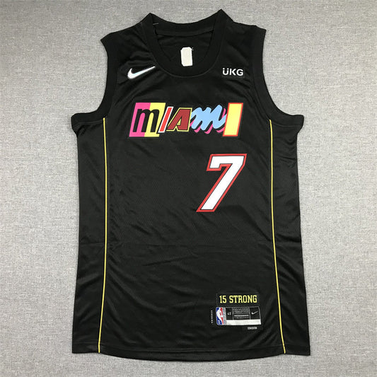 Men's Miami Heat Kyle Lowry #7 Black Swingman Player Jerseys - City Edition