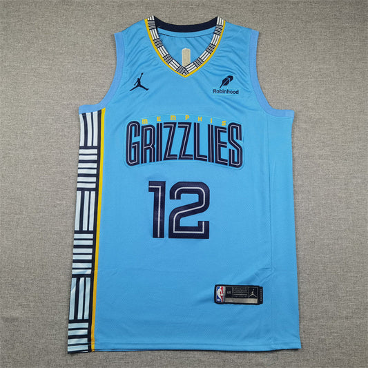 Men's Memphis Grizzlies Ja Morant #12 Light Blue 2022/23 Statement Edition Swingman Jerseys