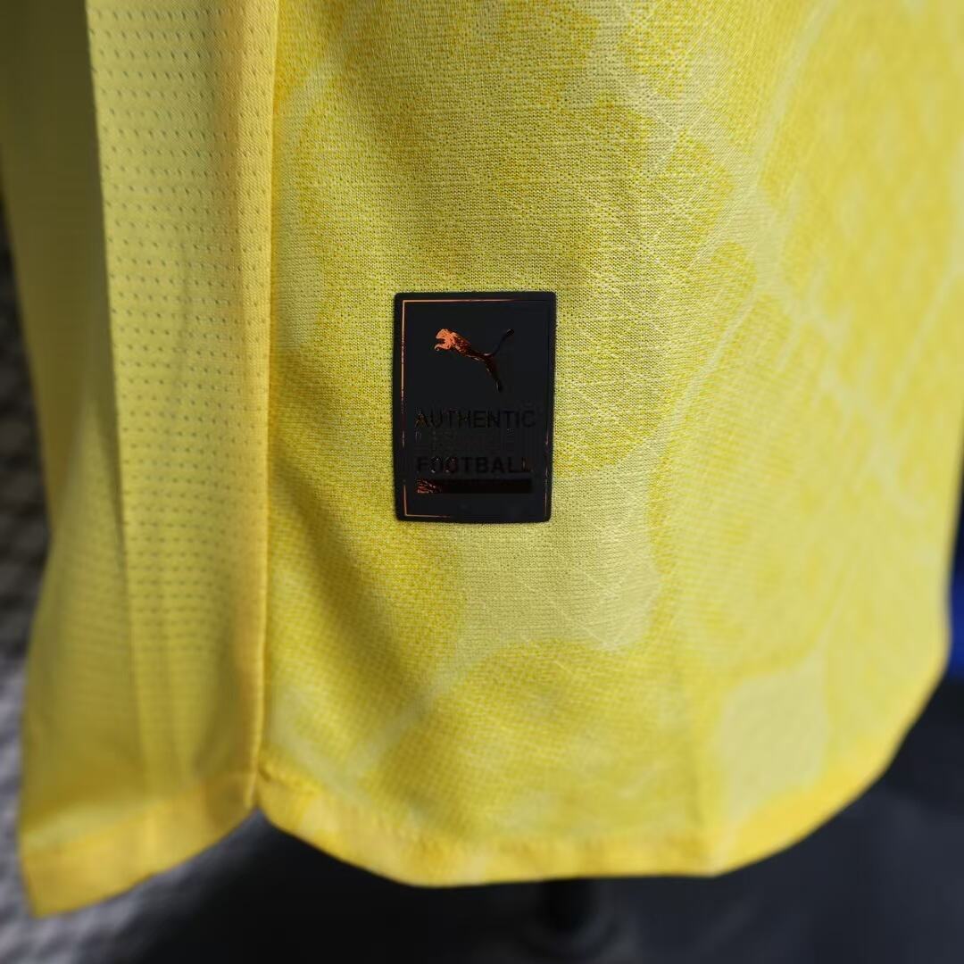 2025/26 AC Milan Third Away Player Version Jersey - Yellow Green - Emirates - AC Milan Shadow Pattern