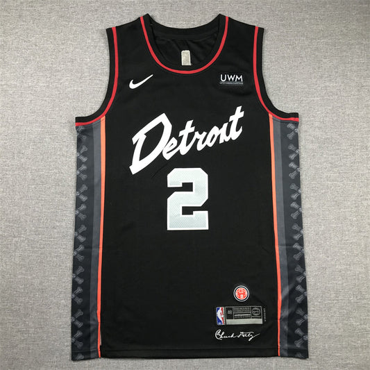 Men's Detroit Pistons Cade Cunningham #2 Black 2023/24 Swingman Jerseys - City Edition