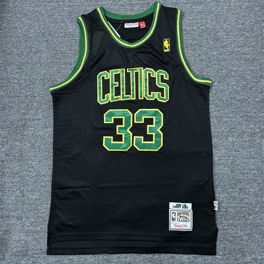 Men's Boston Celtics Larry Bird #33 Black 1985/86 Hardwood Classics Swingman Jerseys