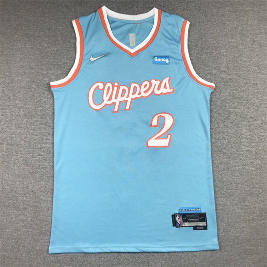 Men's LA Clippers Kawhi Leonard Blue 2021/22 Swingman Jerseys - City Edition