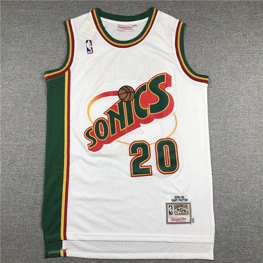 Gary Payton #20 Seattle SuperSonics White Home Throwback Swingman Jersey – Mitchell & Ness 1995-96 Hardwood Classics