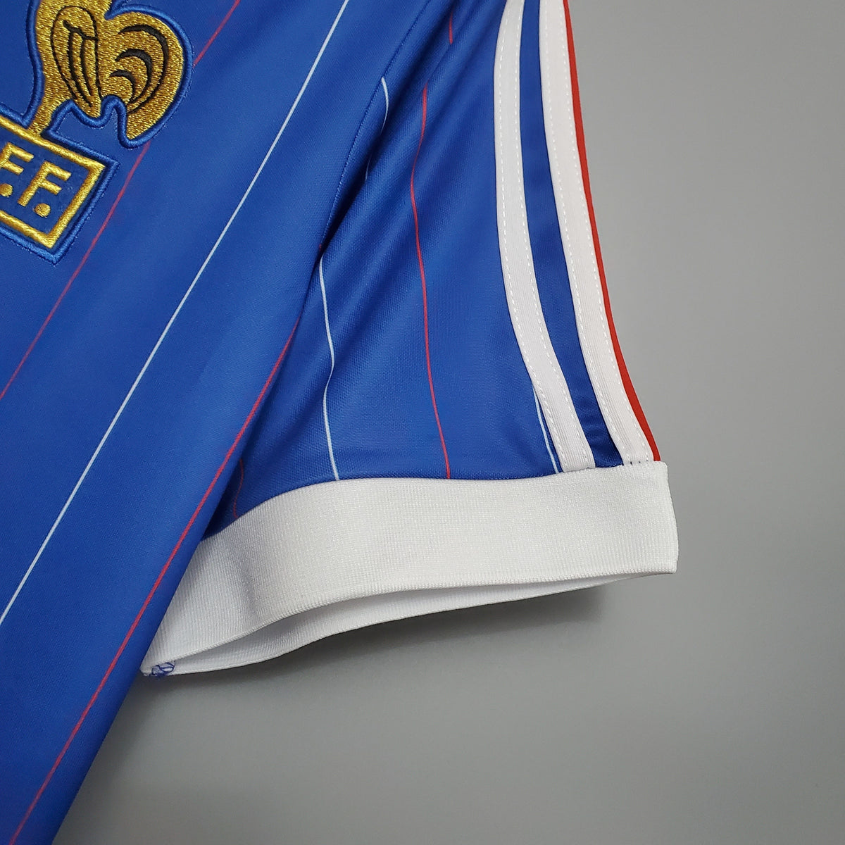 France 1982 Home Retro Jersey – World Cup Adidas Blue Multicolour Pinstripe Kit | Les Bleus Classic