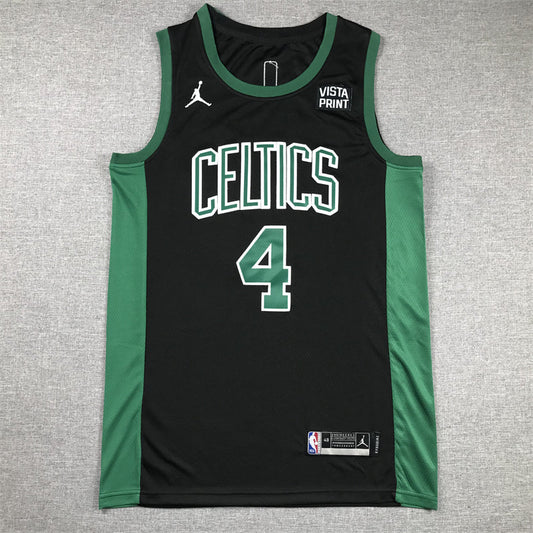 Men's Boston Celtics Jrue Holiday #4 Black Swingman Jerseys - Statement Edition