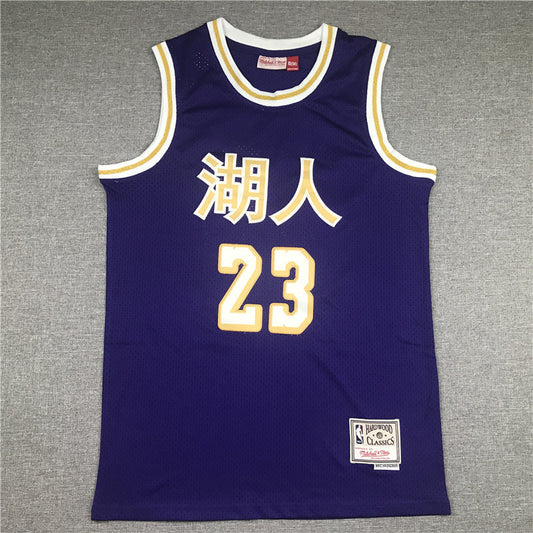 LeBron James #23 Los Angeles Lakers Purple Chinese New Year 「湖人」 Mitchell & Ness Hardwood Classics Swingman Jersey
