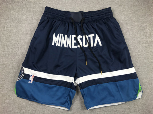 Men's Minnesota Timberwolves Navy Icon Edition Pocket Shorts1