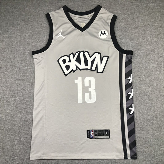 Men's Brooklyn Nets James Harden Charcoal 2020/21 Fast Break Replica Jerseys