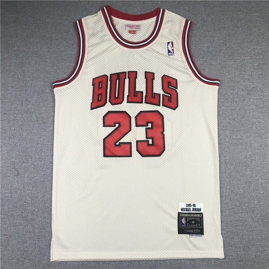 Michael Jordan #23 Chicago Bulls Mitchell & Ness Cream 1995-96 Hardwood Classics Swingman Jersey