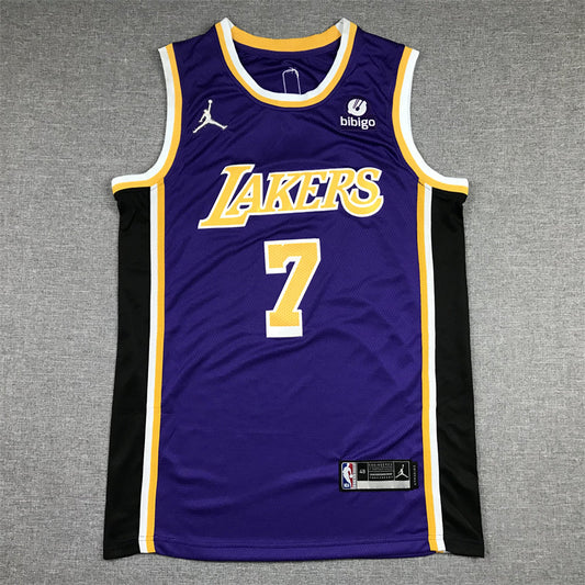 Men's Los Angeles Lakers Carmelo Anthony #7 Purple Fast Break Replica Jerseys