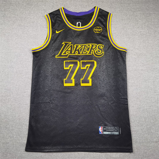 Men's Los Angeles Lakers Luka Doncic #77 Black Swingman Jerseys