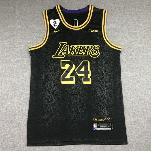 Men's Black mamba Los Angeles Lakers Kobe Bryant #24 Jerseys peach heart