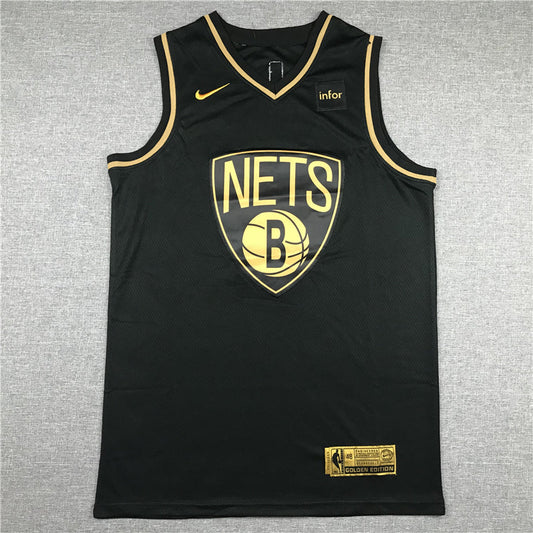 Kyrie Irving #11 Brooklyn Nets Golden Edition Swingman Jersey – Black & Matte Gold NBA Fan Gear