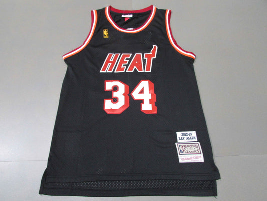 Men's Miami Heat Ray Allen Black 2012-13 Hardwood Classics Swingman Jerseys