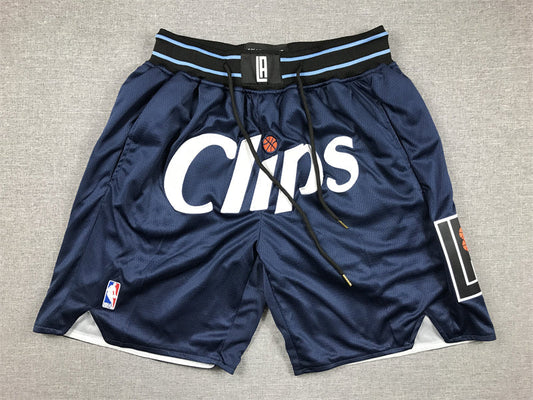 Men's LA Clippers Navy 2023/24 Pocket Shorts1 City Edition