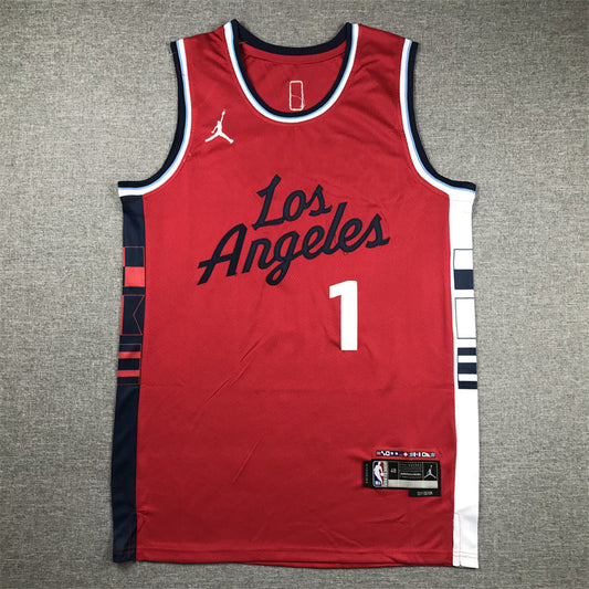 Men's LA Clippers James Harden #1 Red Swingman Player Jerseys