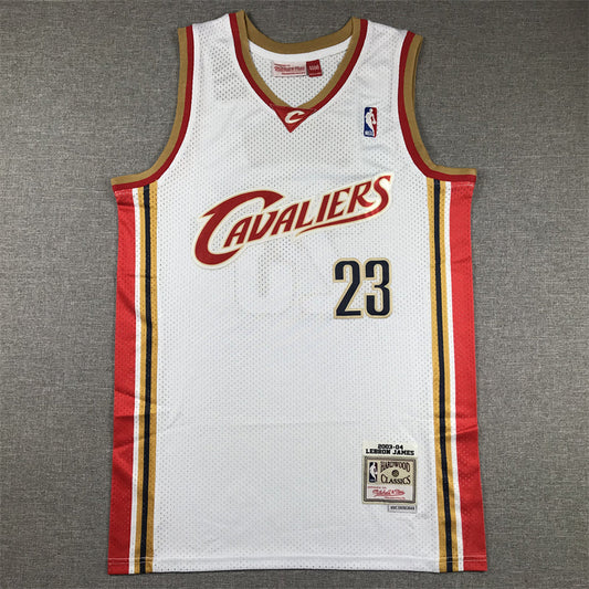 Men's Cleveland Cavaliers LeBron James #23 White 2003-04 Hardwood Classics Swingman Jerseys