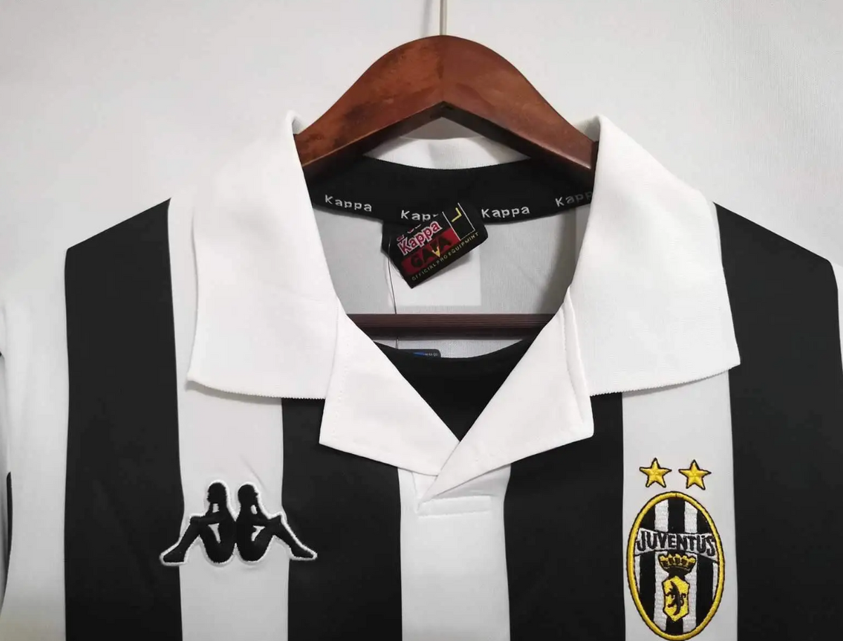 Juventus 1999-2000 Home Long-Sleeve Retro Jersey – Kappa Black White Zidane Del Piero Inzaghi Davids Football Shirt