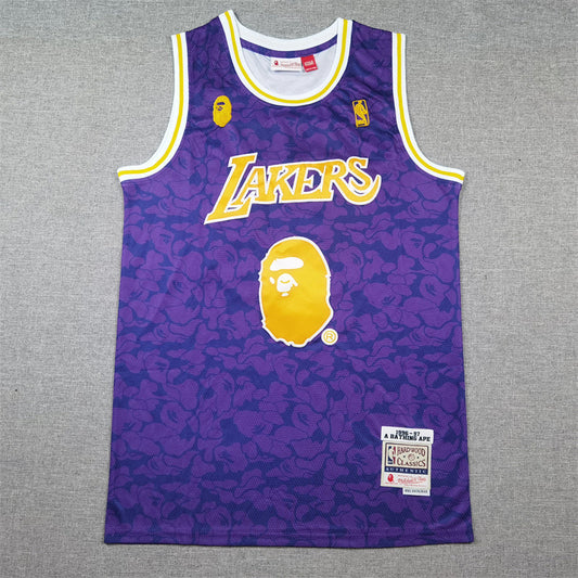 Men's Los Angeles Lakers BAPE #93 Purple 1996/97 Hardwood Classics Swingman Jerseys