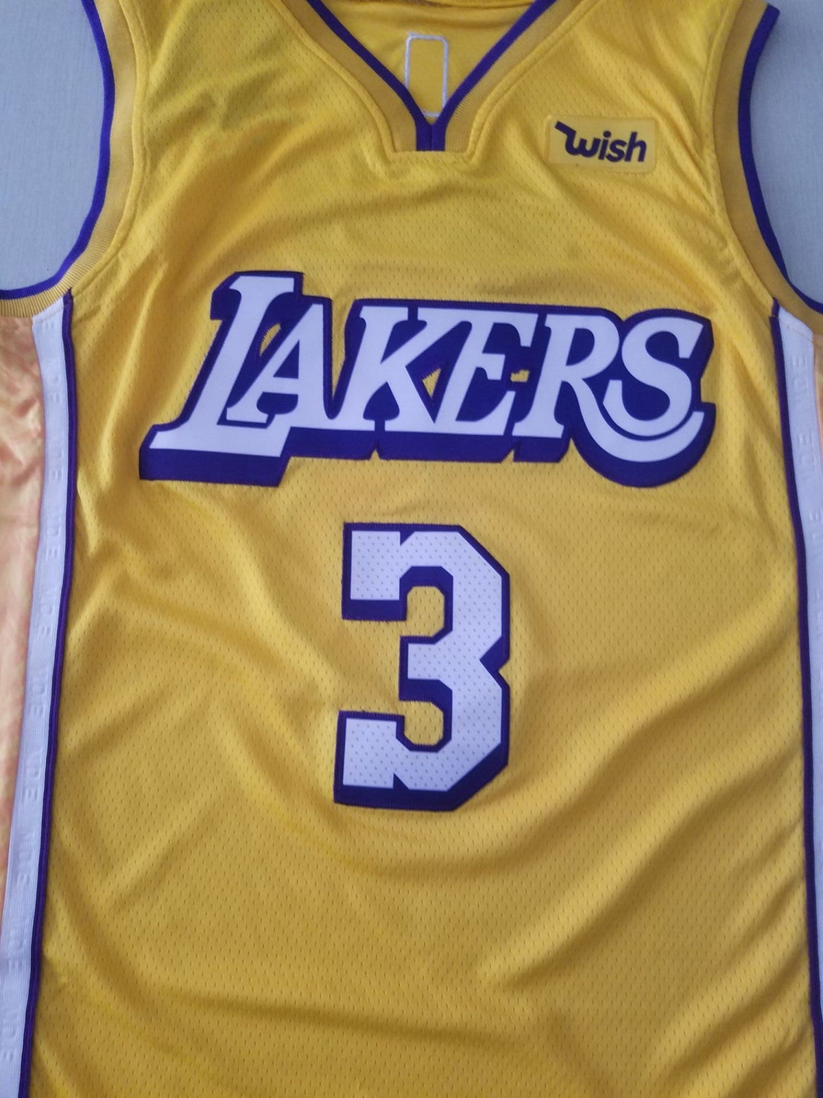 Men's Los Angeles Lakers Anthony Davis Yellow #3 Swingman Jerseys