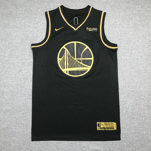 Stephen Curry #30 Golden State Warriors Nike Black Gold "Golden Edition" Oversized Bay Bridge Basketball Badge Stealth Swingman Jersey
