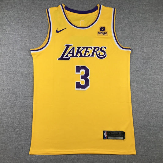 Men's Los Angeles Lakers Anthony Davis #3 Gold 2022/23 Swingman Jerseys - Icon Edition
