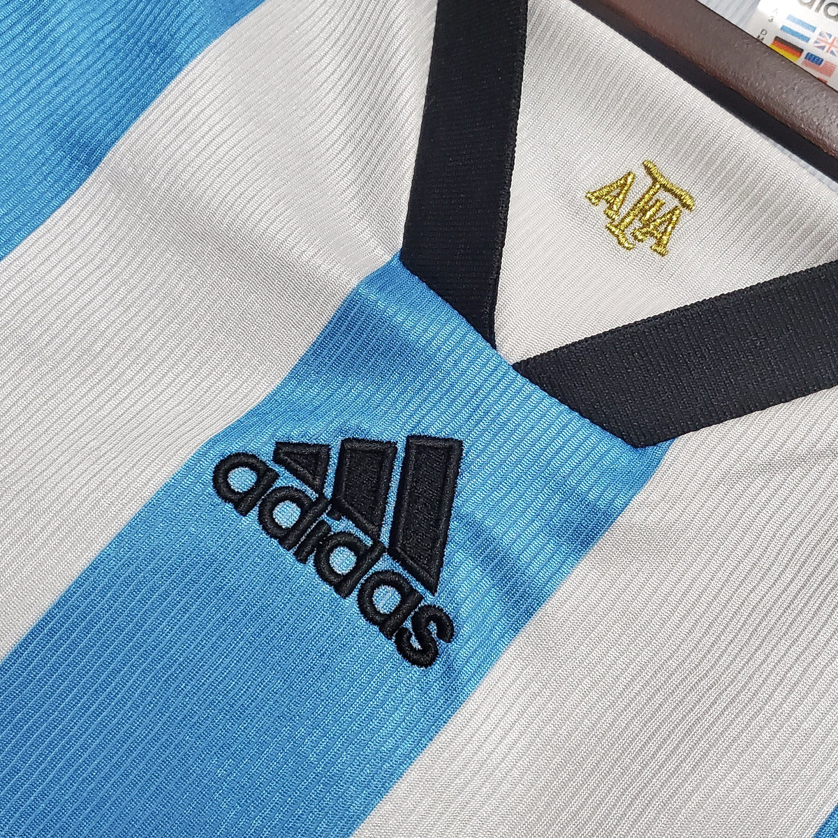 Argentina 1998 World Cup Home Retro Soccer Jersey – Adidas AFA Batistuta Zanetti Celeste Kit