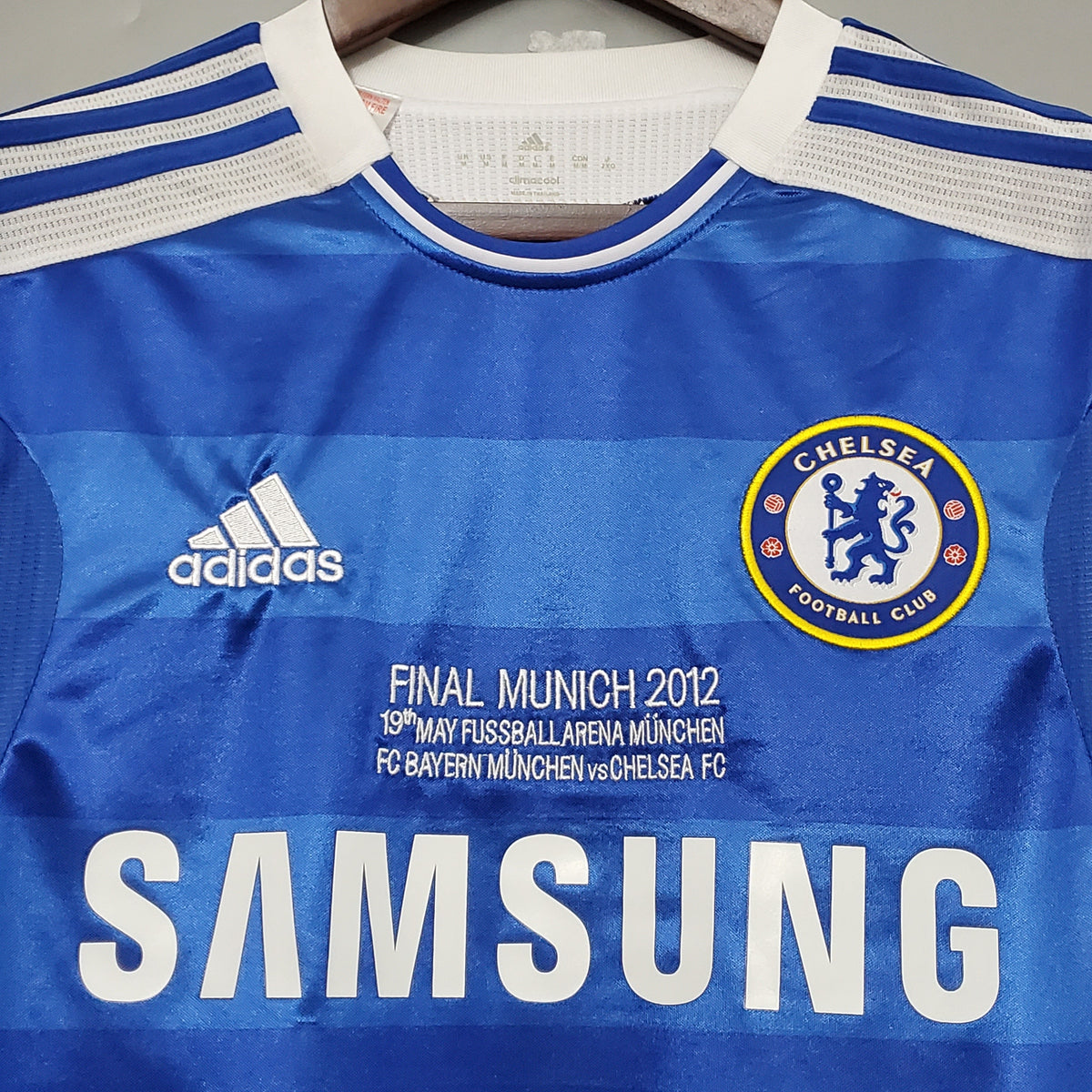 Chelsea 2011-12 Champions League Final Retro Jersey – Adidas Blue Samsung Munich Final Kit | Drogba Lampard Terry Era