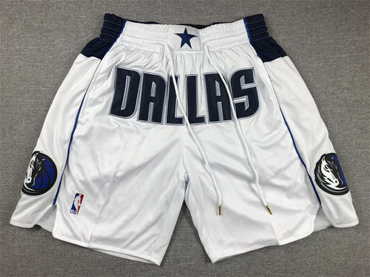 Men's Dallas Mavericks White Pocket Shorts1