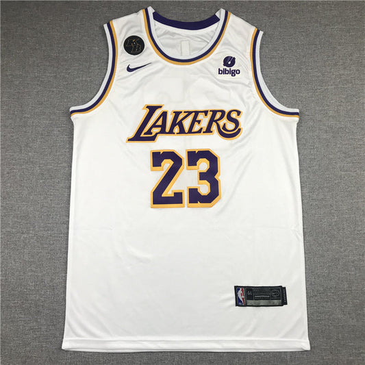 Men's Los Angeles Lakers LeBron James #23 NBA White Swingman Player Jerseys
