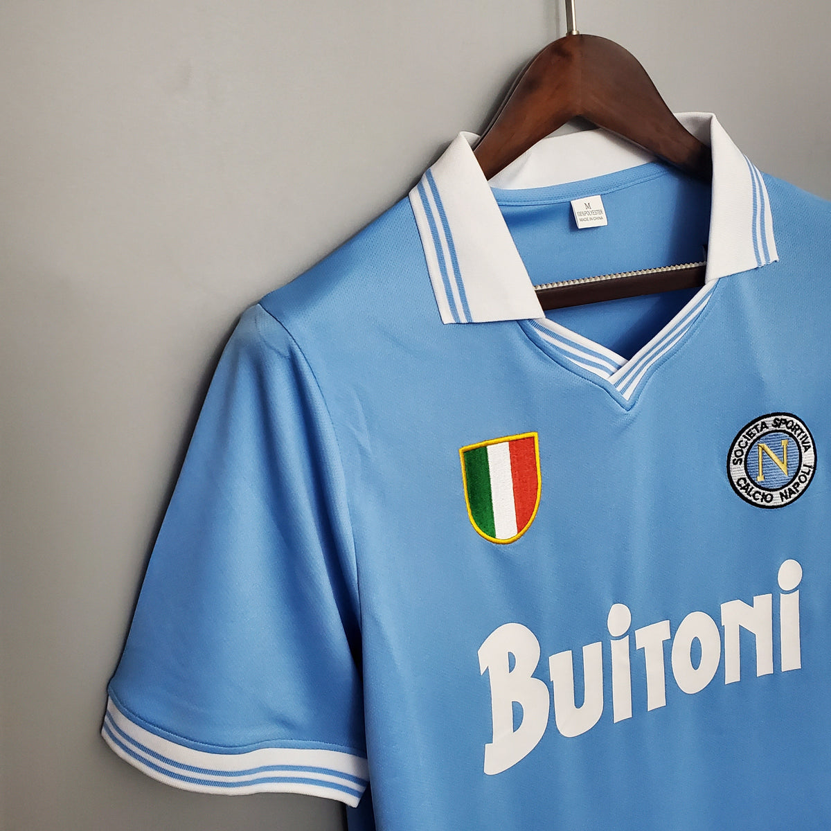Napoli 1986-87 Home Retro Jersey – Sky Blue Buitoni Maradona First Scudetto Football Shirt